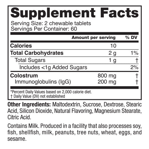 Colostrum Plus Chewables - Pineapple (120 Count)