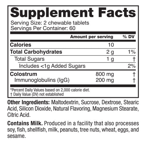 Colostrum Plus Chewables - Orange Créme (120 Count)