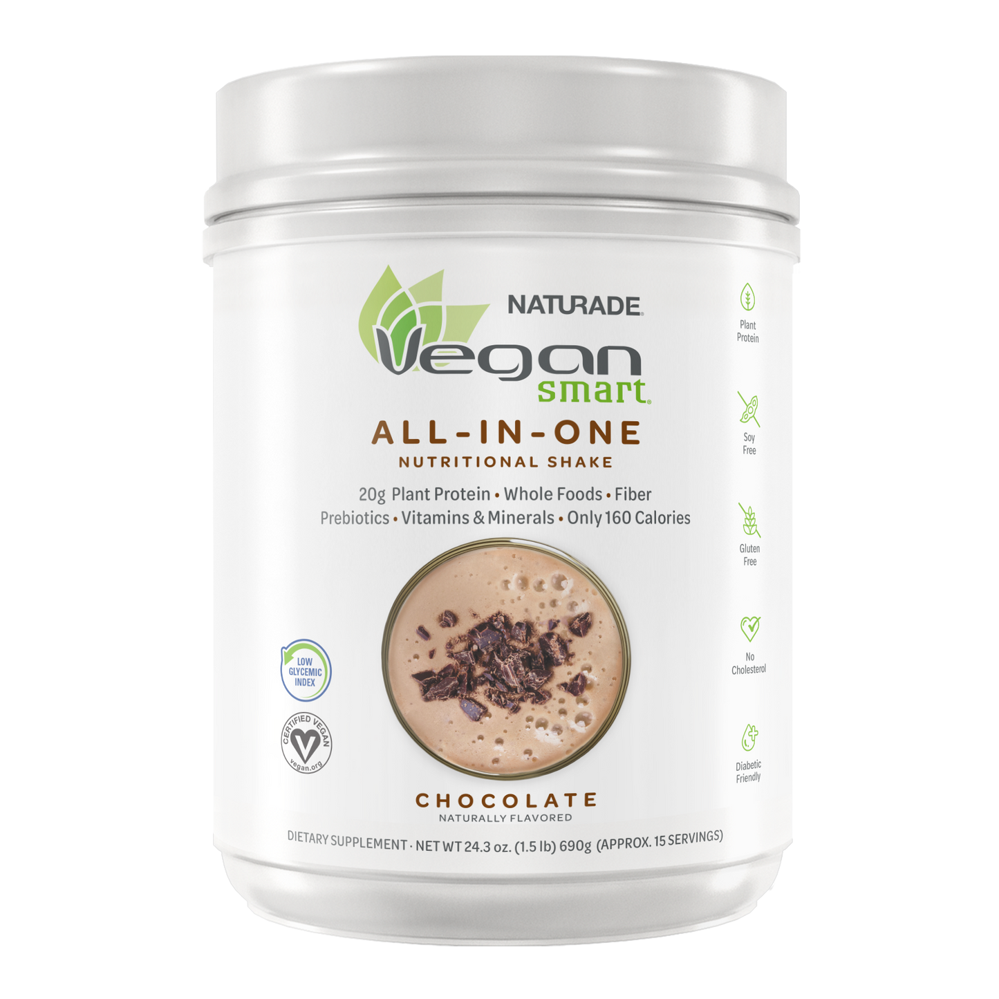 VeganSmart All-In-One Nutritional Shake - Chocolate (15 Servings)