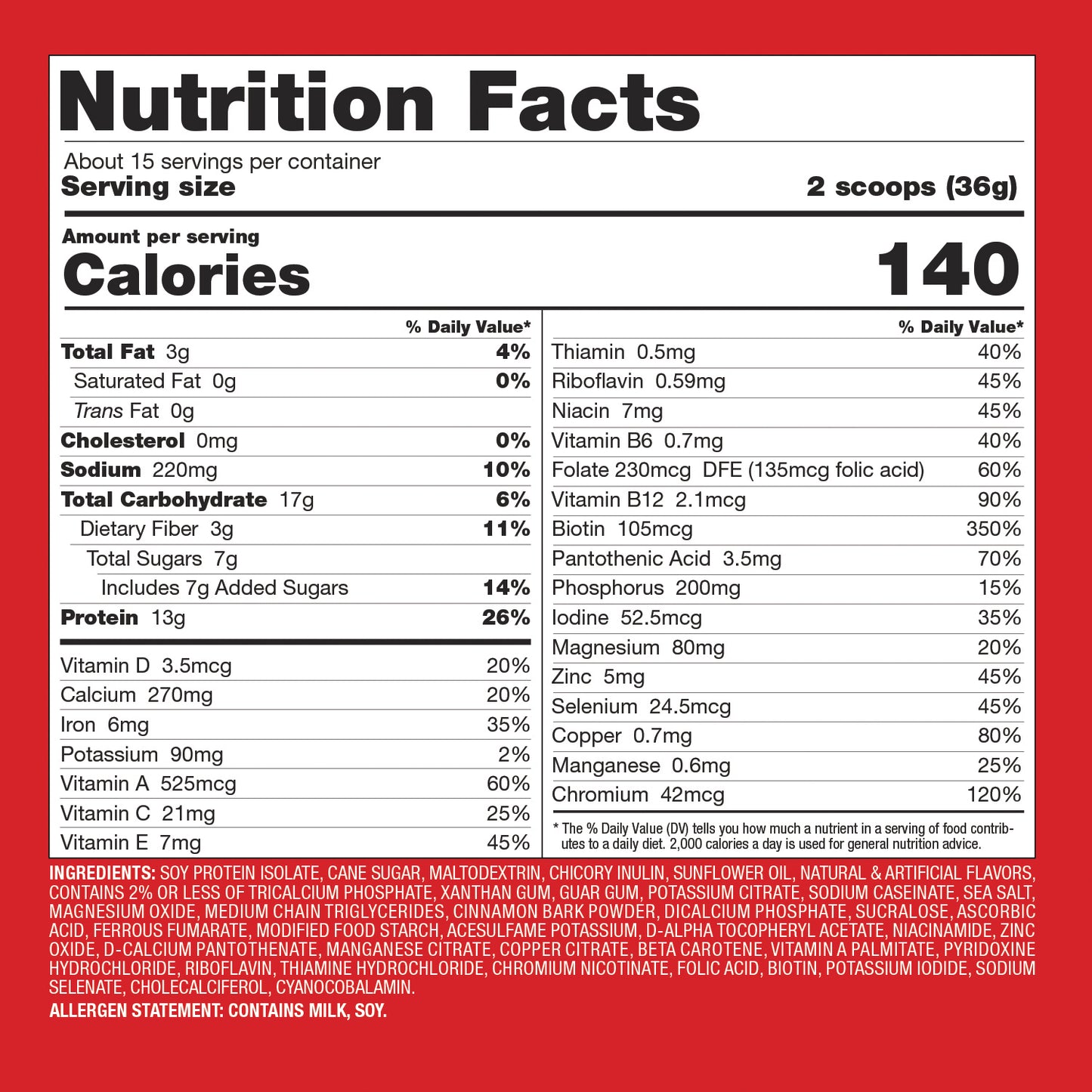 Total Soy Meal Replacement - Horchata (15 Servings)