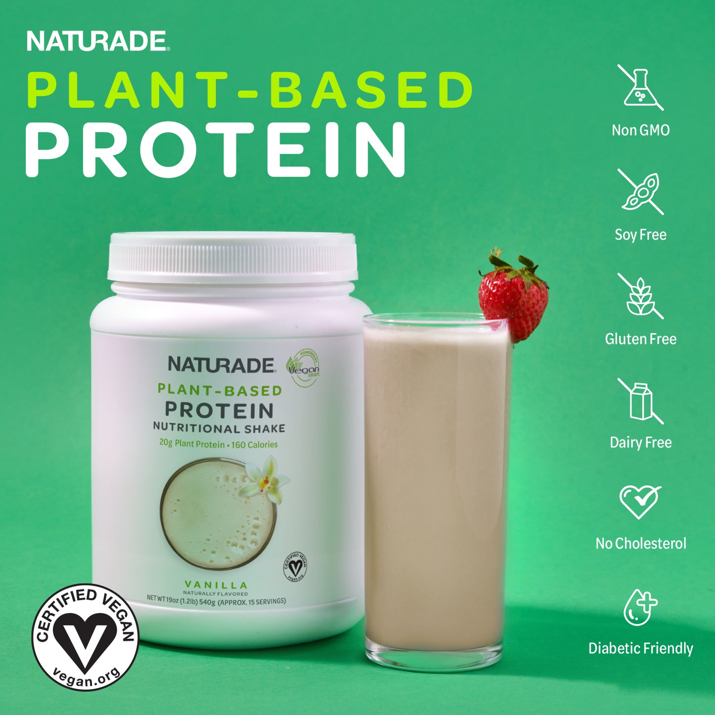 Plant-Based Protein Nutritional Shake - Vanilla (15 Servings)