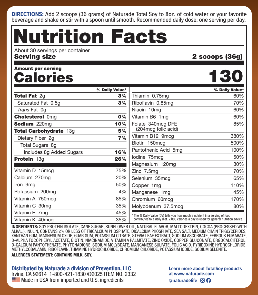 Total Soy Meal Replacement - Chocolate (30 Servings)