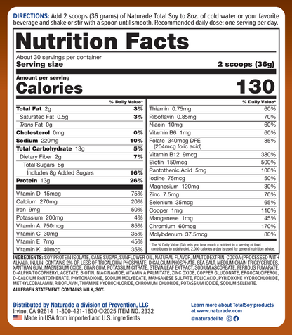 Total Soy Meal Replacement - Chocolate (30 Servings)