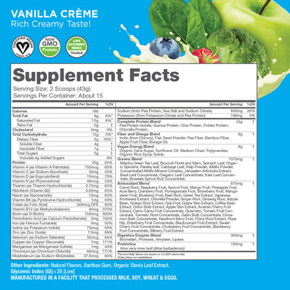 VeganSmart Protein & Greens - Vanilla (15 Servings)