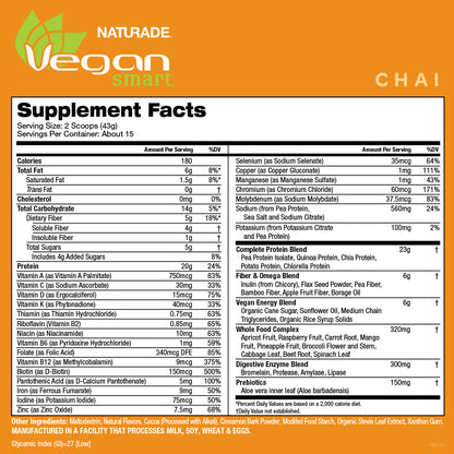 VeganSmart All-In-One Nutritional Shake - Chai (15 Servings)