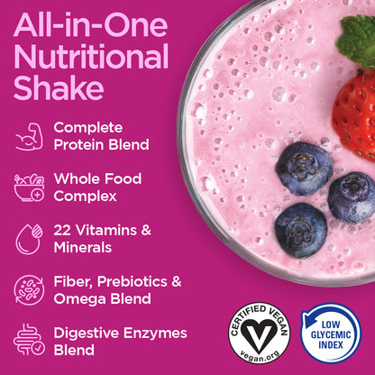 VeganSmart All-In-One Nutritional Shake - Wild Berries (15 Servings)